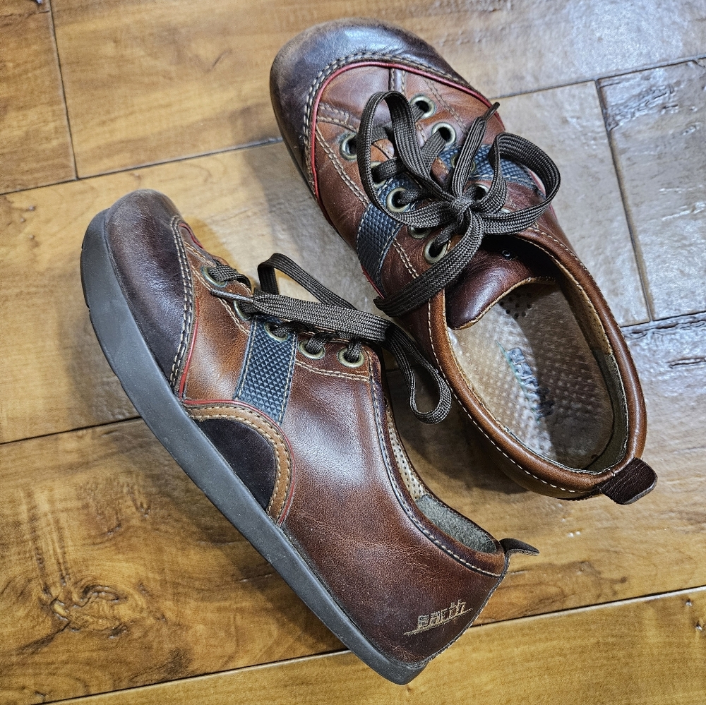 Brown Leather Casual Lace-up Shoes